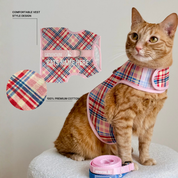 Princess Honeybelle X Catventure Cat Harness - Pink Tartan