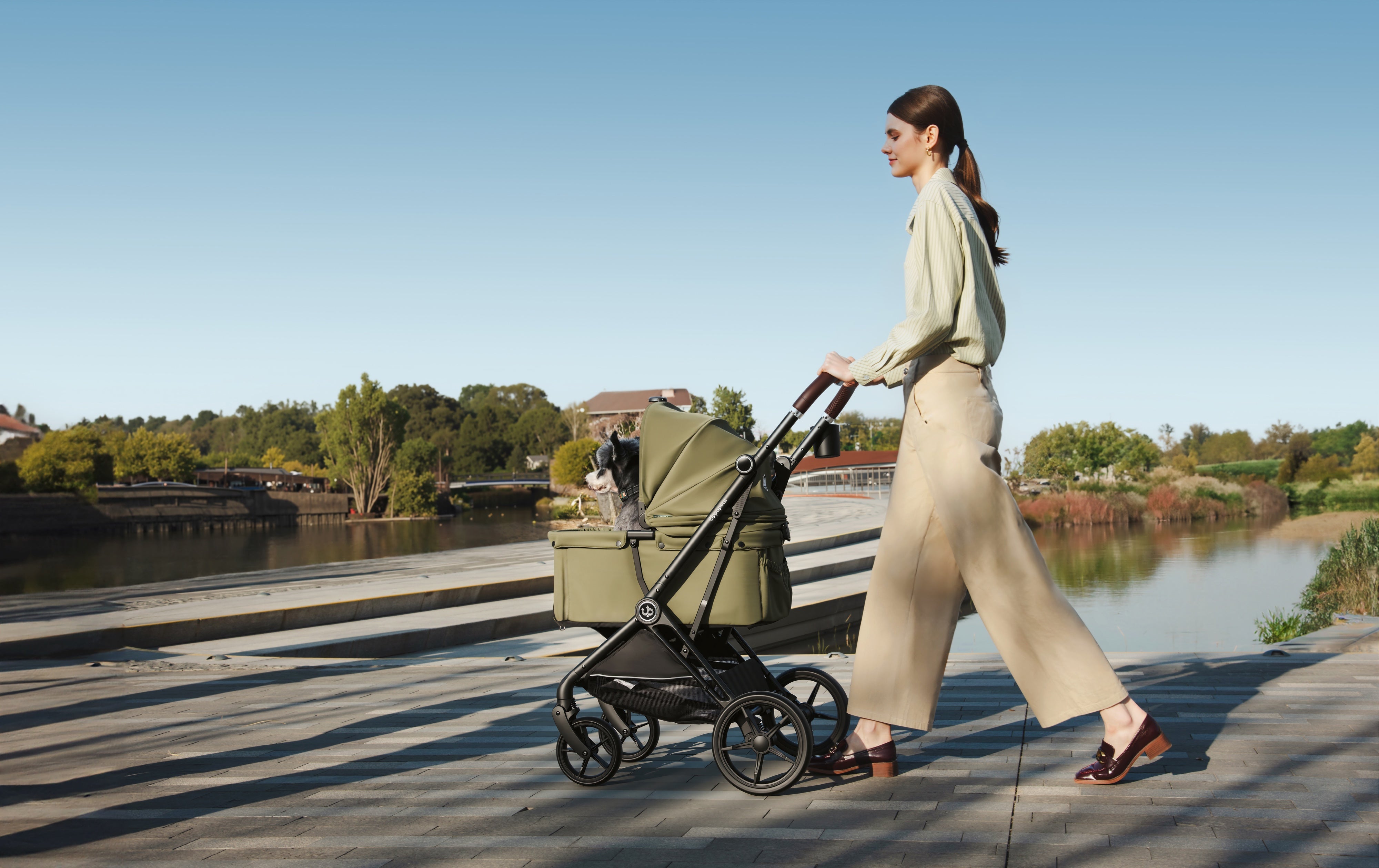 Nero Plus Pet Stroller - Green