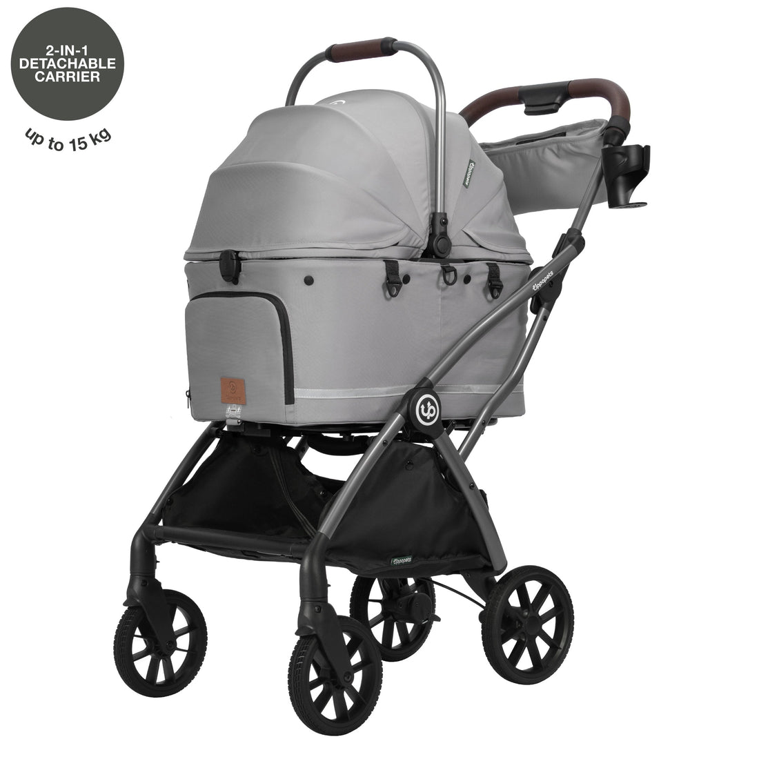 Flander 2-in-1 Pet Stroller - Warm Grey