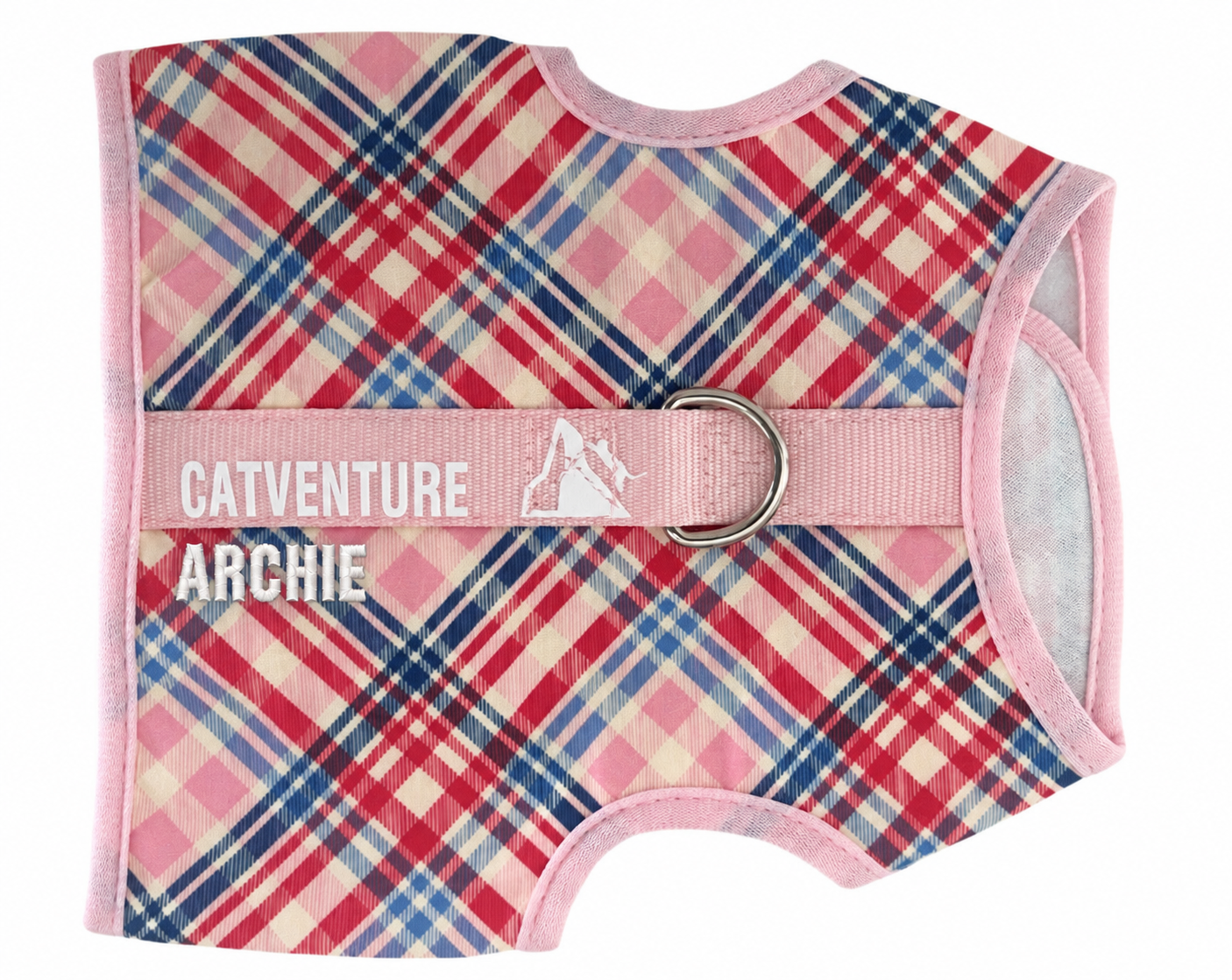 Princess Honeybelle X Catventure Cat Harness - Pink Tartan