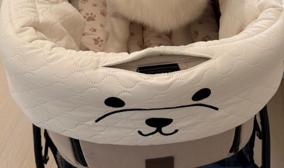 Customer photo 11: Uppapets guard and cushioned base in a stroller