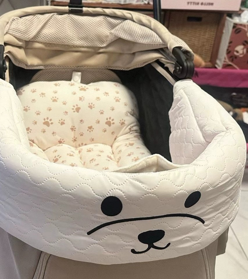 Customer photo 8: Uppapets guard and cushioned base in a stroller