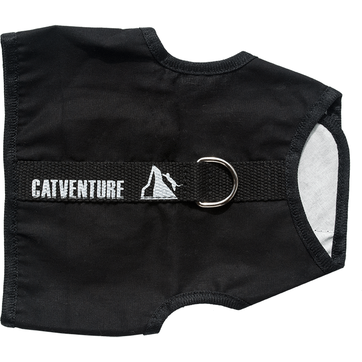 black catventure cat harness escape proof top view